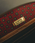 "LOEWE" 80s–00's logo embossed leather handbag