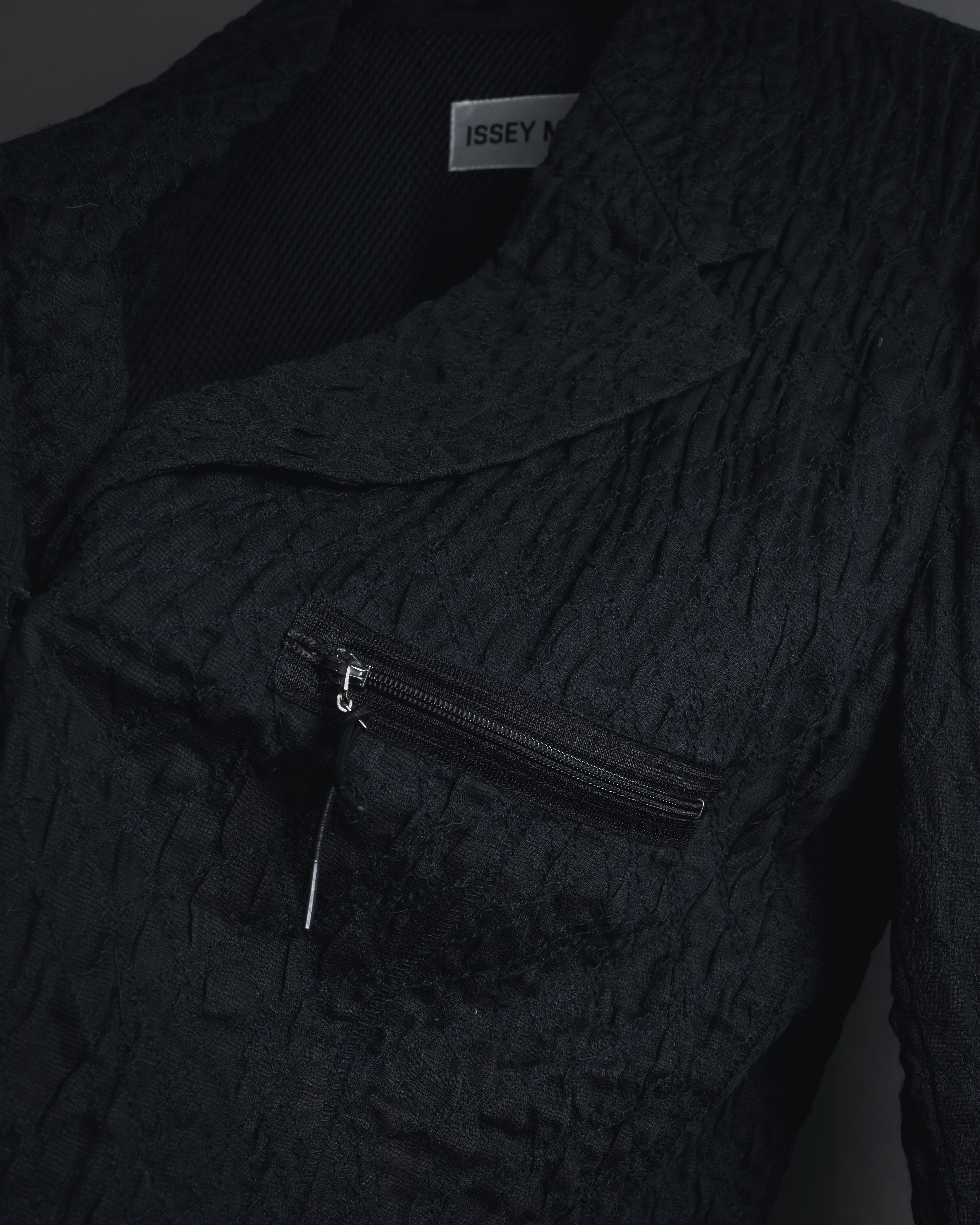 "ISSEY MIYAKE" 98SS Cotton shrunken tailored jacket