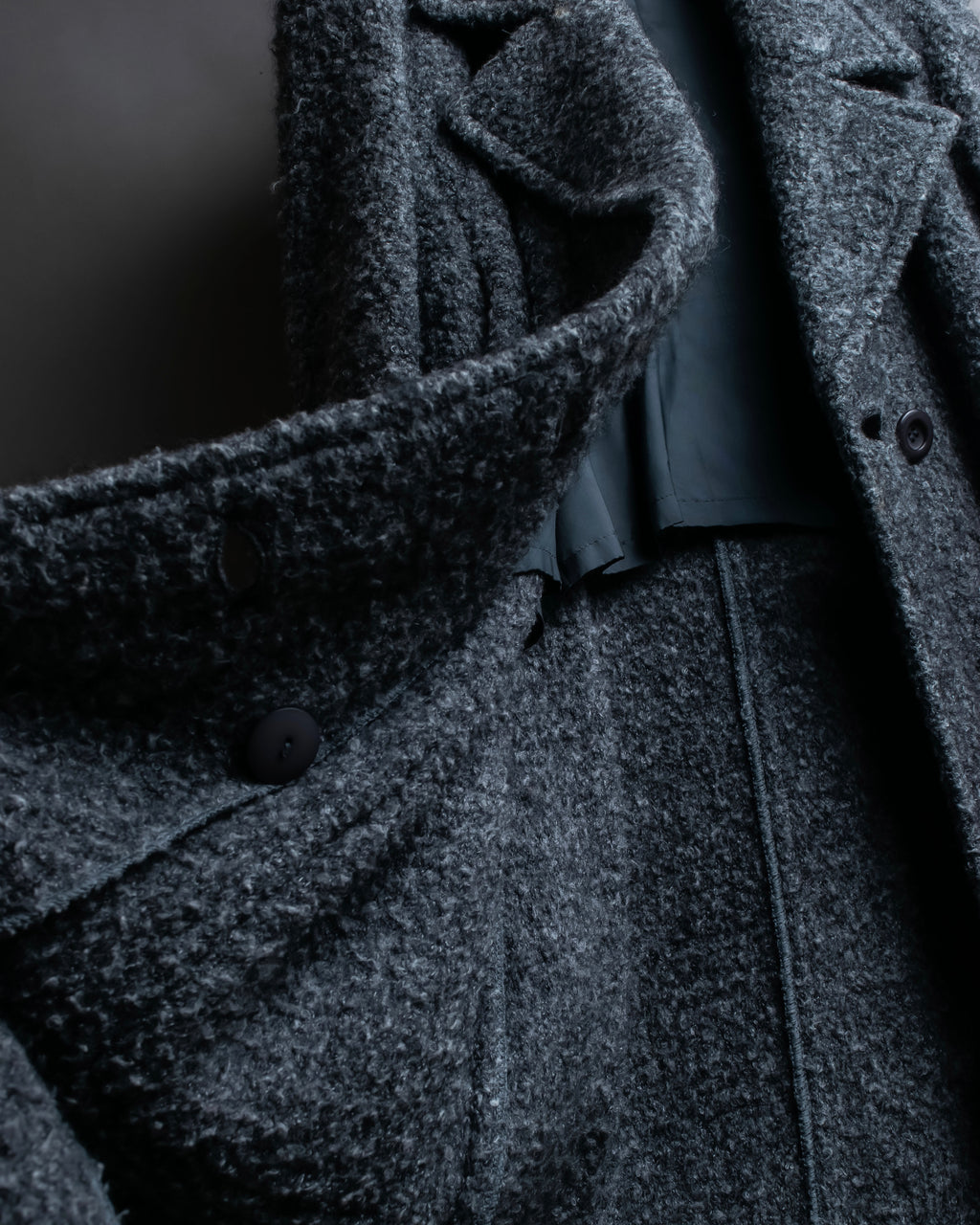 "YVES SAINT LAURENT" Double breasted belted brushedmaxi length chester coat