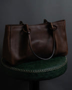 "GUCCI" Horizontally elegant silhouette oiled leather one-shoulder bag