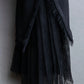 "YVES SAINT LAURENT" 2002 AW Scarf docking tulle design silk double zipper blouse