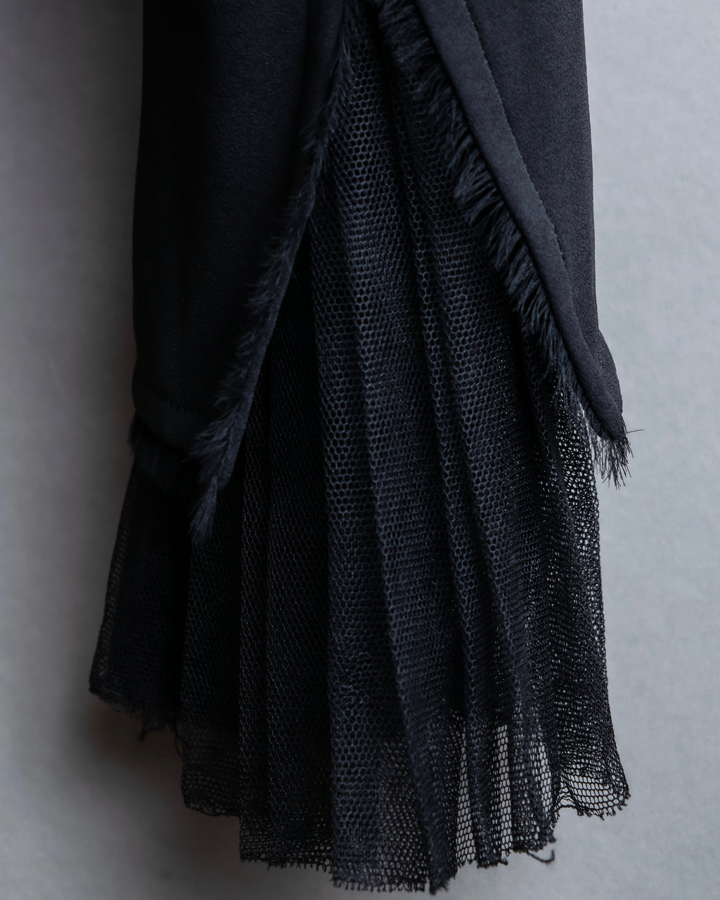 "YVES SAINT LAURENT" 2002 AW Scarf docking tulle design silk double zipper blouse