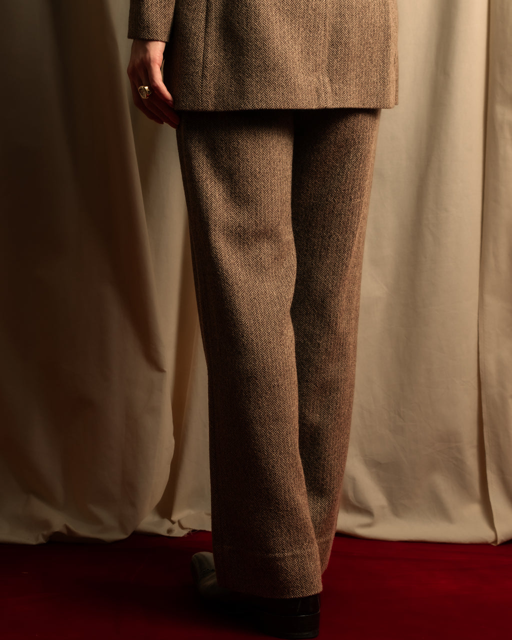 "FENDI" Velvet switching design herringbone set up