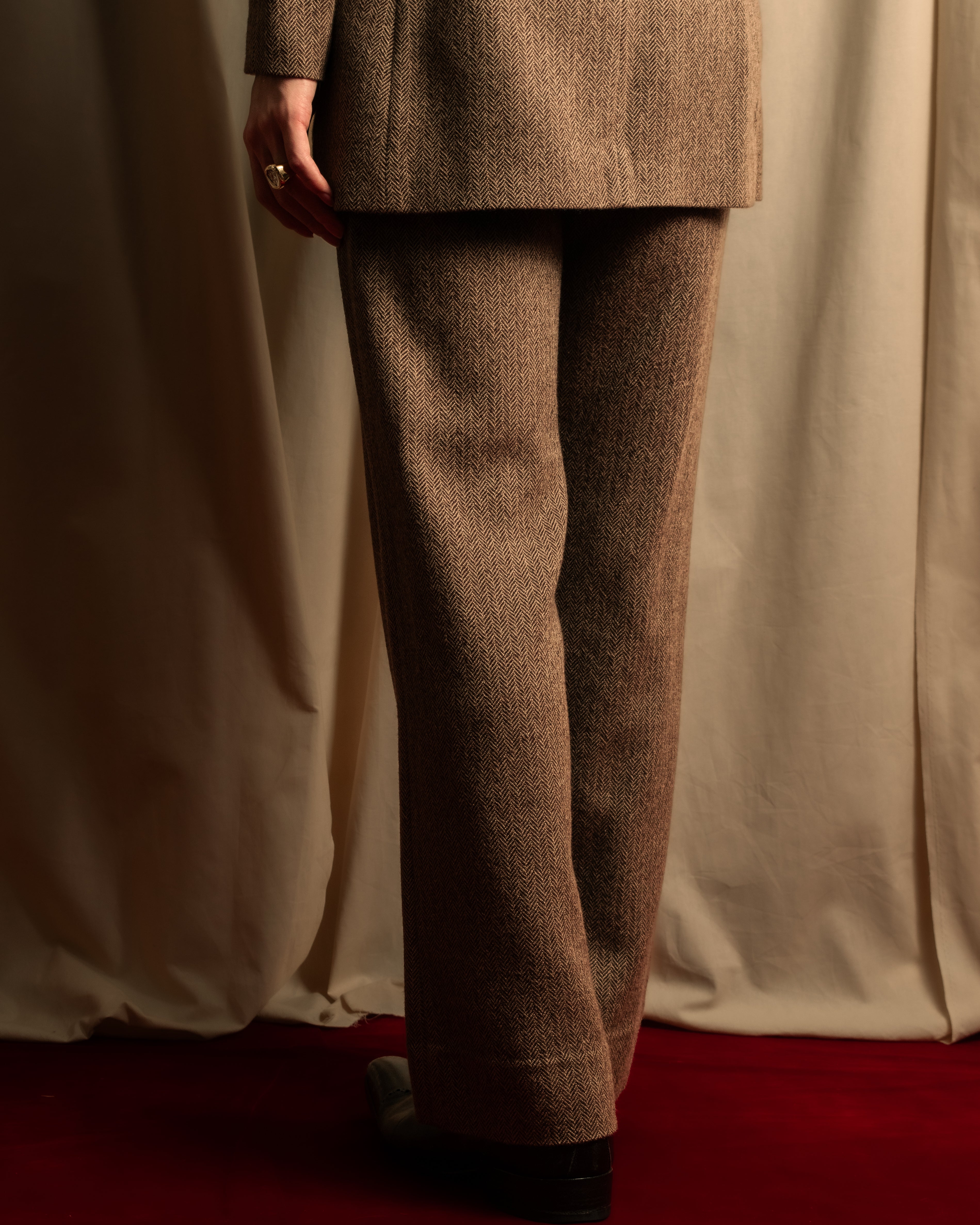 "FENDI" Velvet switching design herringbone set up