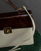 "Valentino Garavani" Square form bicolor 2way leather bag