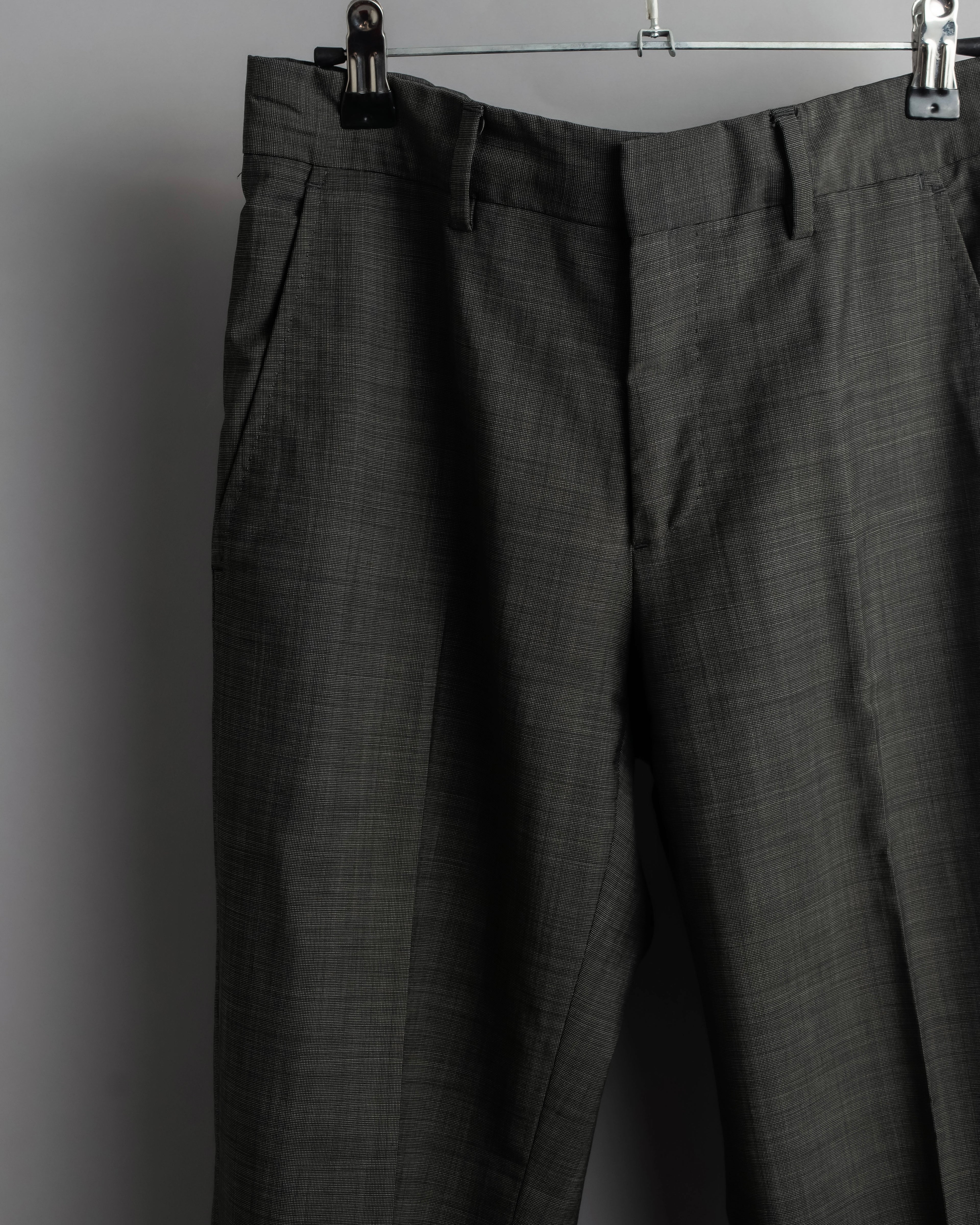 "PRADA" Sharkskin wool minimal tailoring set up