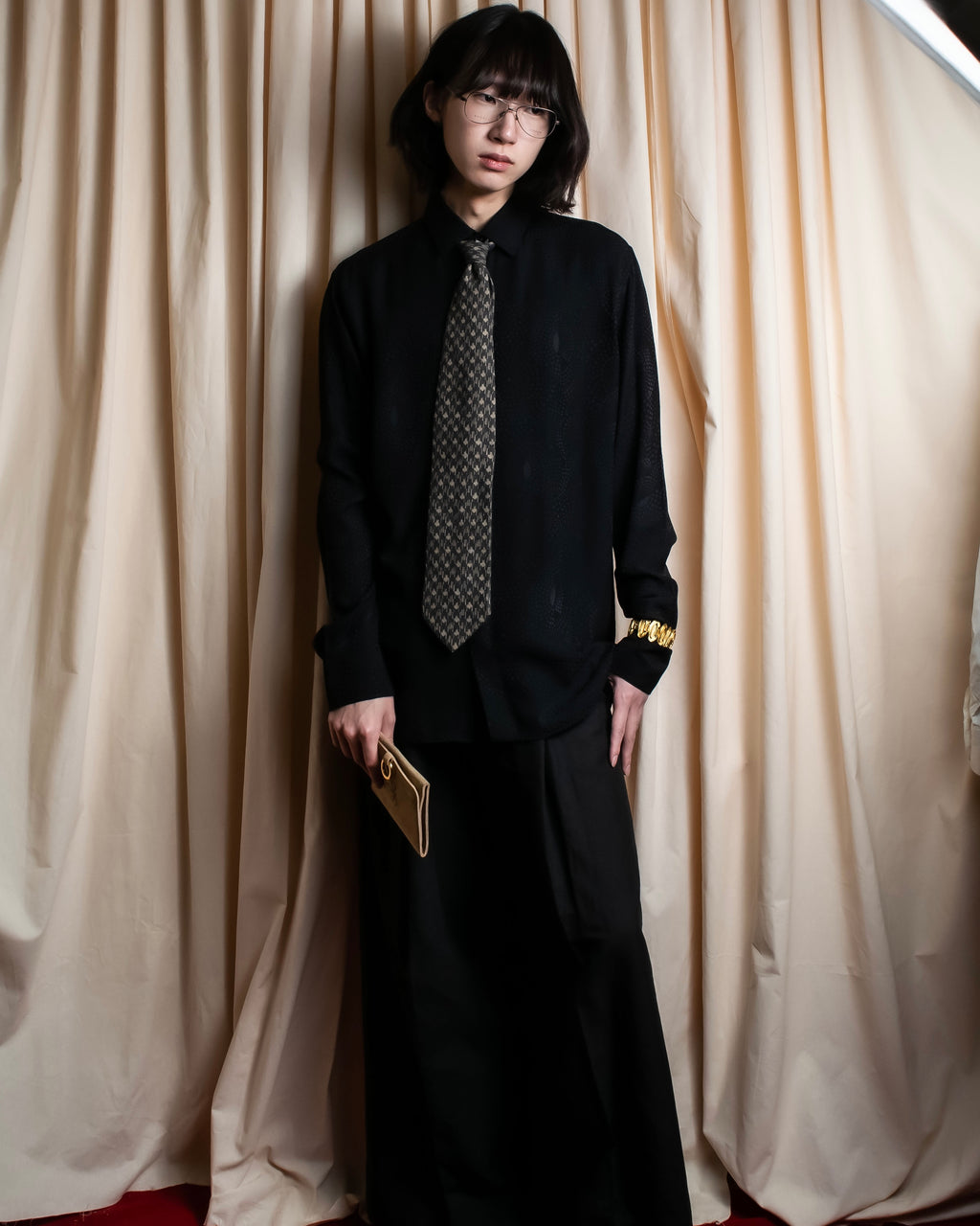 "ARMANI COLLEZIONI" Houndstooth wool necktie