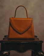 "Yves Saint Laurent" 70's-80's Cognac leather top handle bag