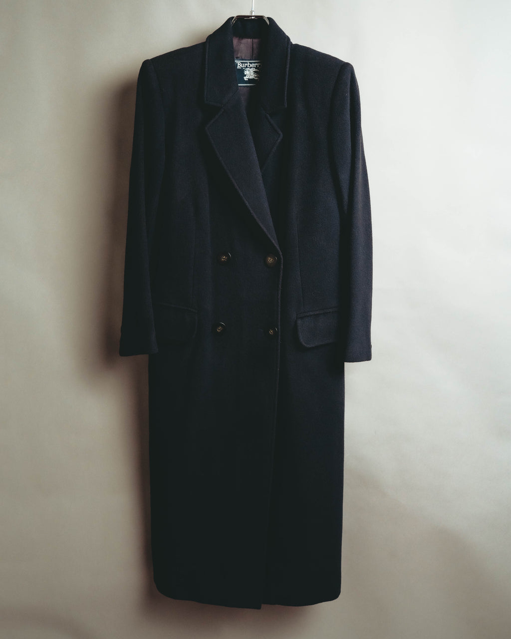 "Burberrys" 80's Classic double breasted wool cashmere maxi coat