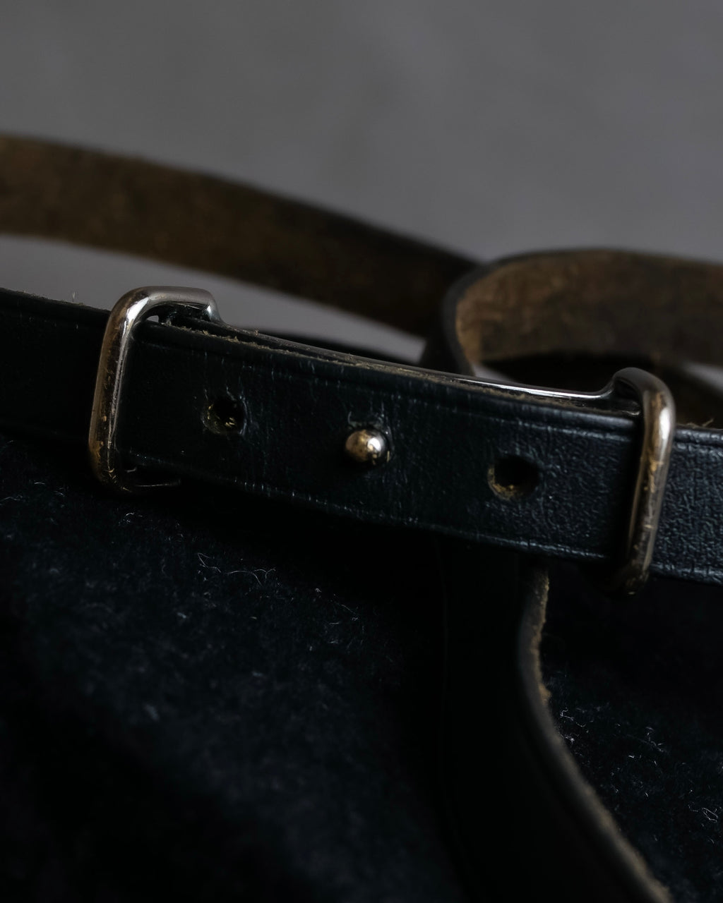 "HERMES" Layered design leather belt