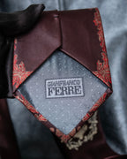"GIANFRANCO FERRE" Beautiful botanical and frame design necktie