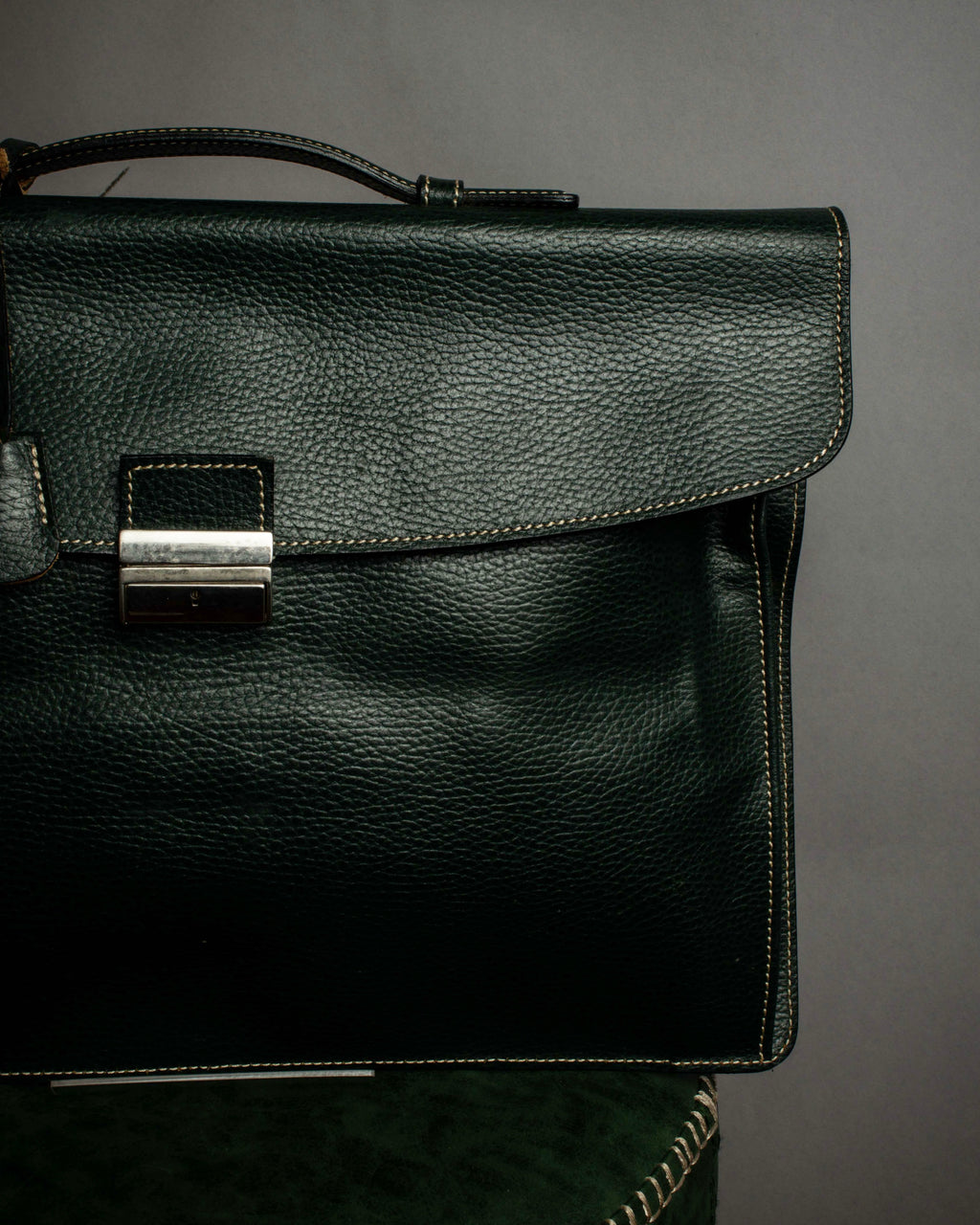 "E. MARINELLA Sottobraccio" Slide closure design 2way leather bag