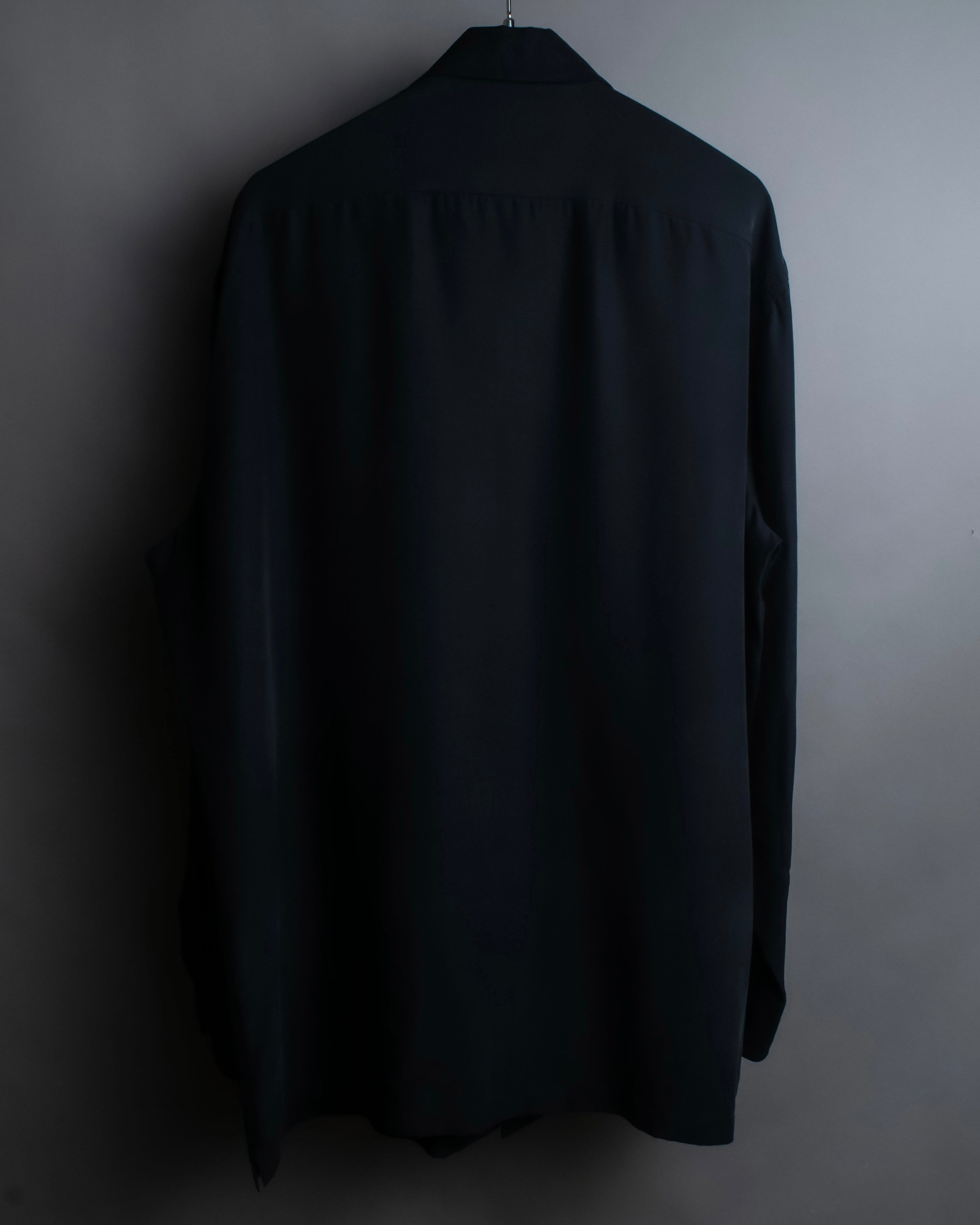 "HUGO BOSS" Striped fabric super oversized black shirt