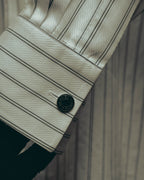 -SPECIAL- “HERMES” 80’s tonal jacquard pinstripe French cuff shirt