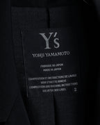 "Y's" Sharp lapel draping tailored coat