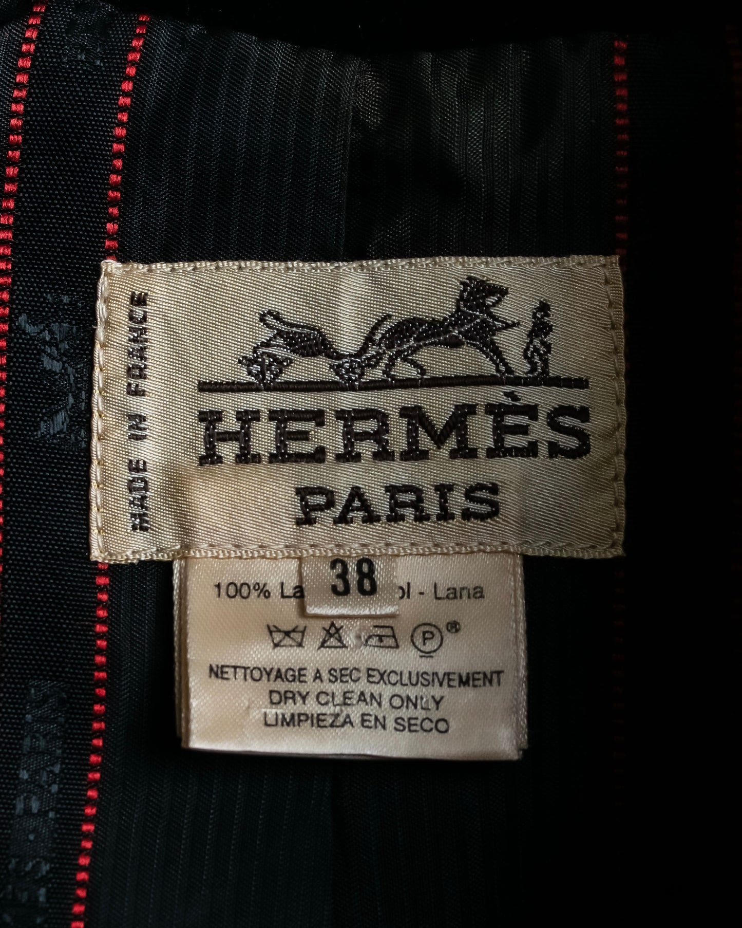 "HERMES" Darted shape no collar back zip jacket