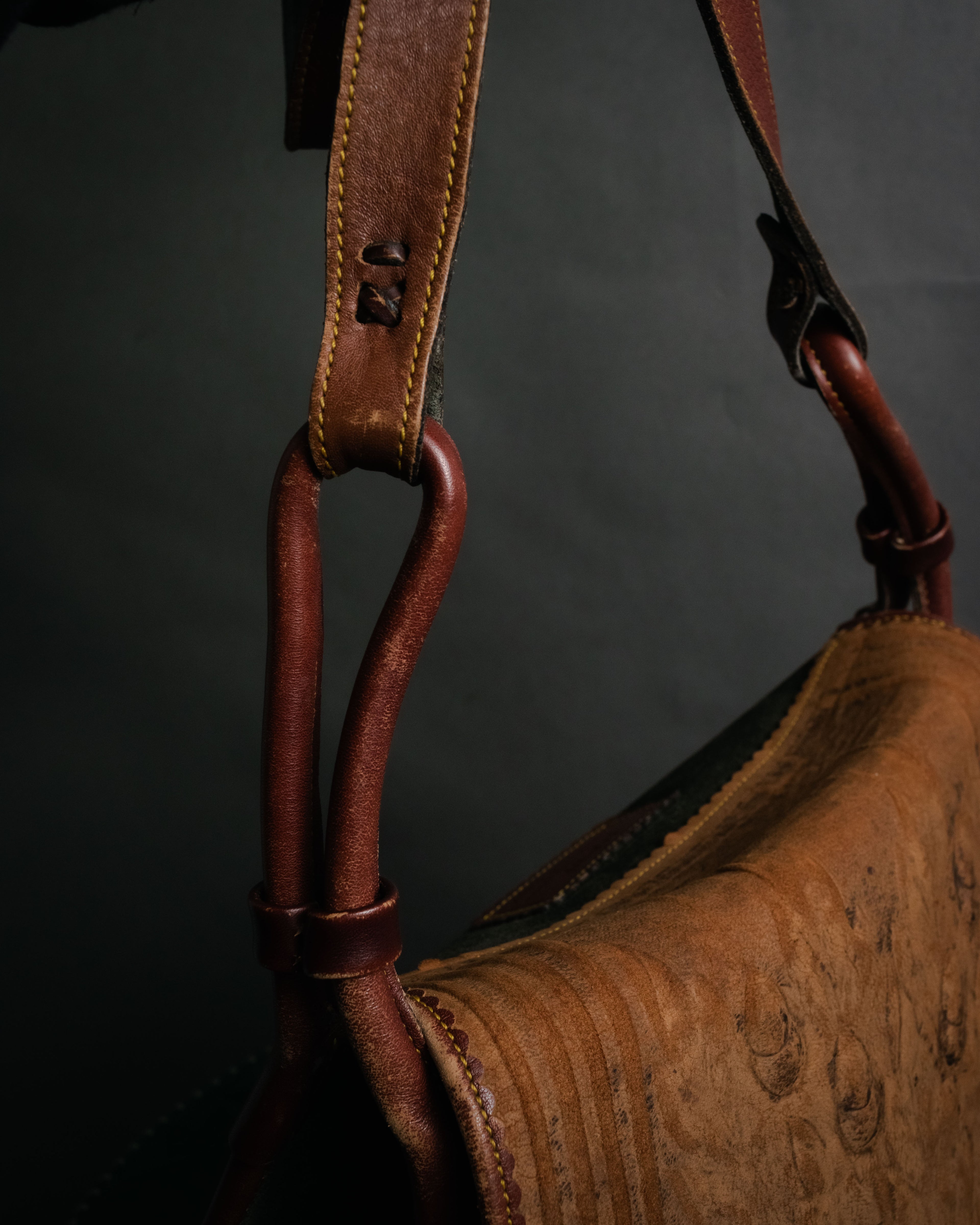 –SPECIAL– “LOEWE” 70’s-80’s Caza Cordobán embossed shoulder bag