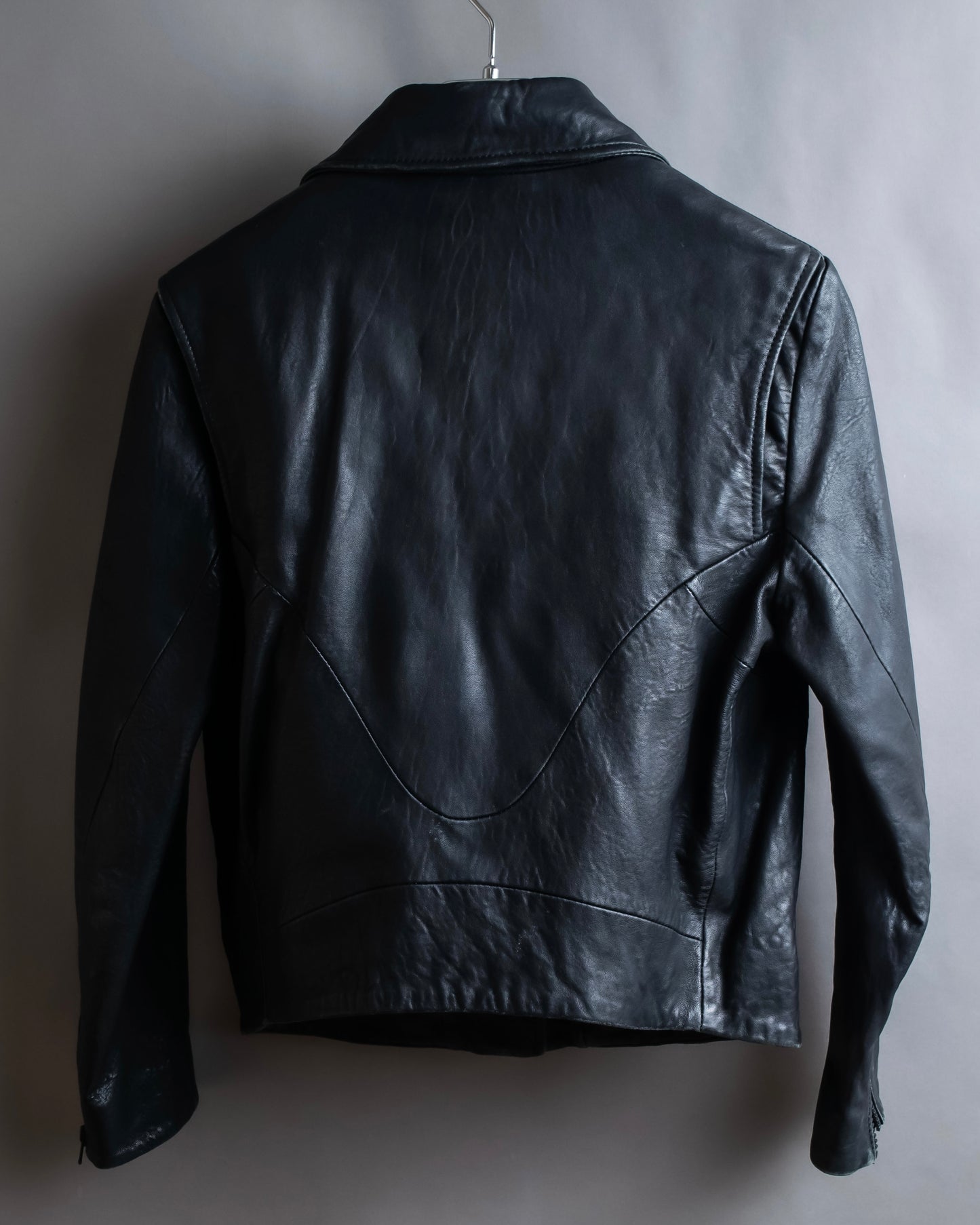 "Acne" Beautiful shape genuine leather double riders jacket