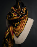 “GUCCI” 90’s-00’s Chair motif silk scarf