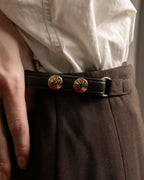 "HERMES" 90's Gold parts design derived from horse tack flared skirt