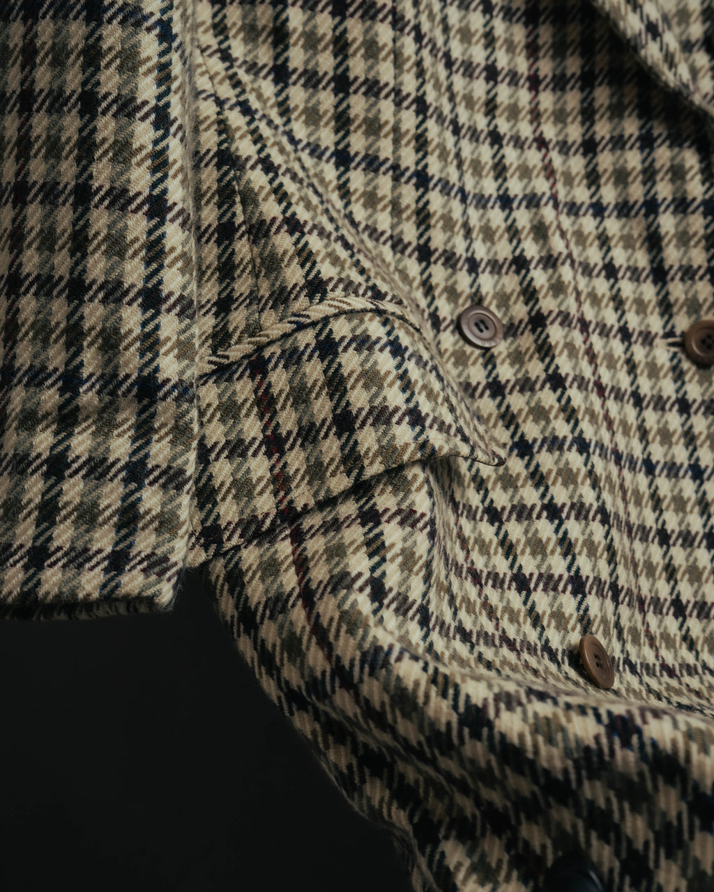 "GUCCI" 80's-early 90's Checked wool cashmere double-breasted jacket