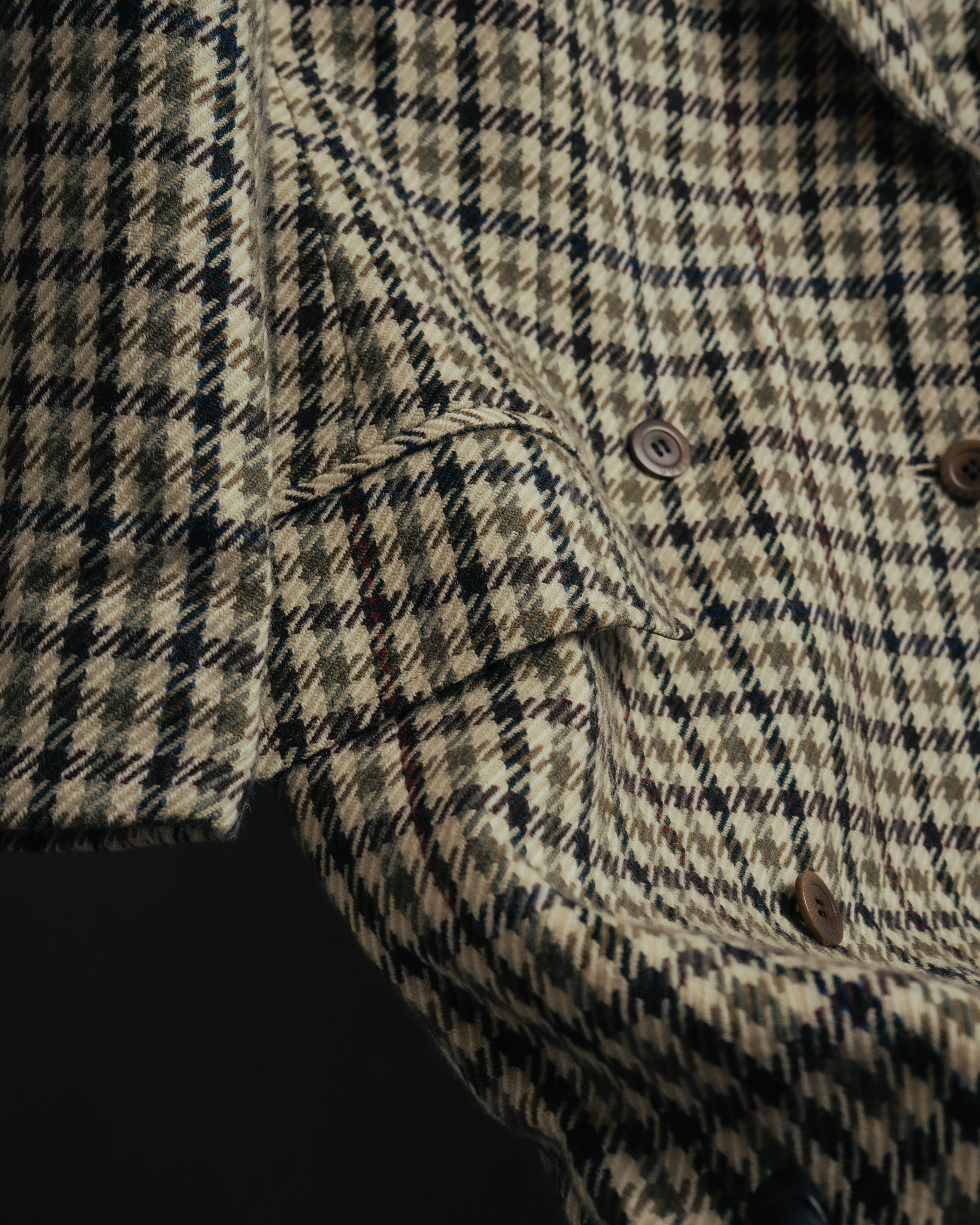 "GUCCI" 80's-early 90's Checked wool cashmere double-breasted jacket