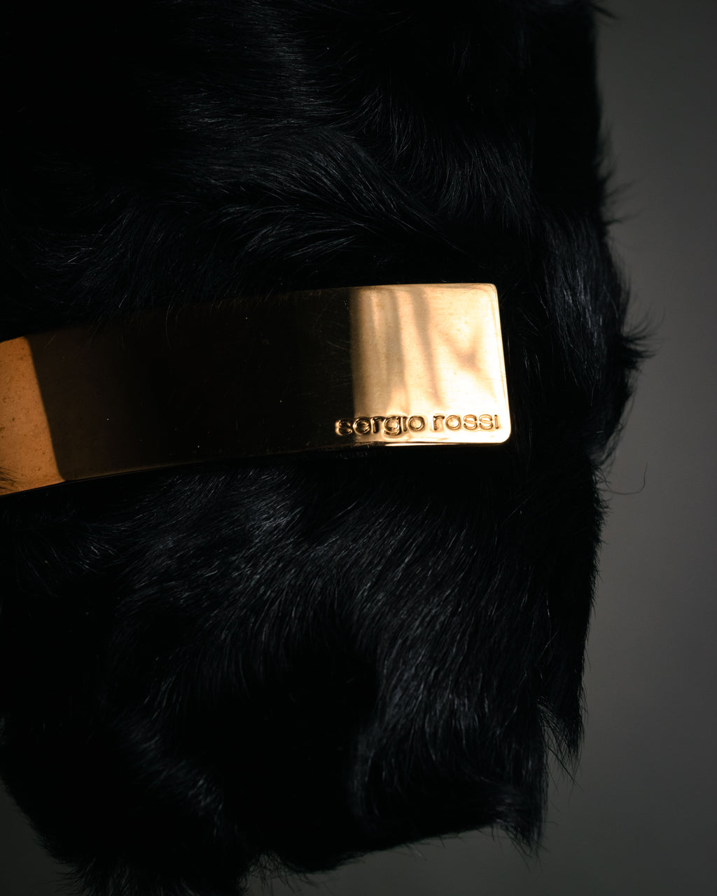 “sergio rossi” 2010’s Fur covered square toe loafers