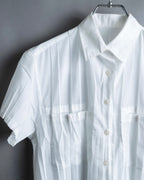 "ISSEY MIYAKE" Pleated short sleeve shirt