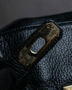 "AULENTTI" Gold closure belt design leather 2-way bag