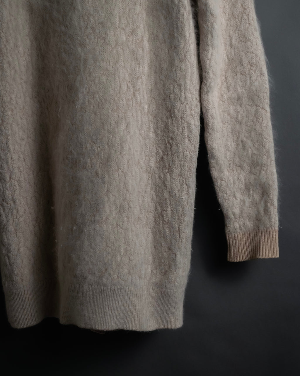 "Chloe" Angora mix standing up long cardigan