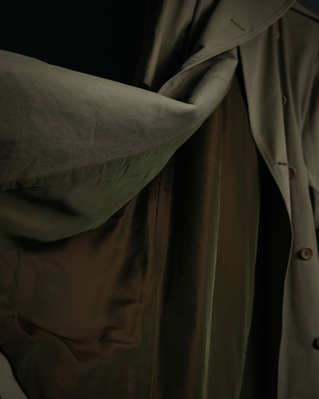 “Yves Saint Laurent” 80’s-90’s Corduroy collar belted trench coat