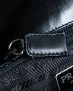 "PRADA" Structured top handle leather bag