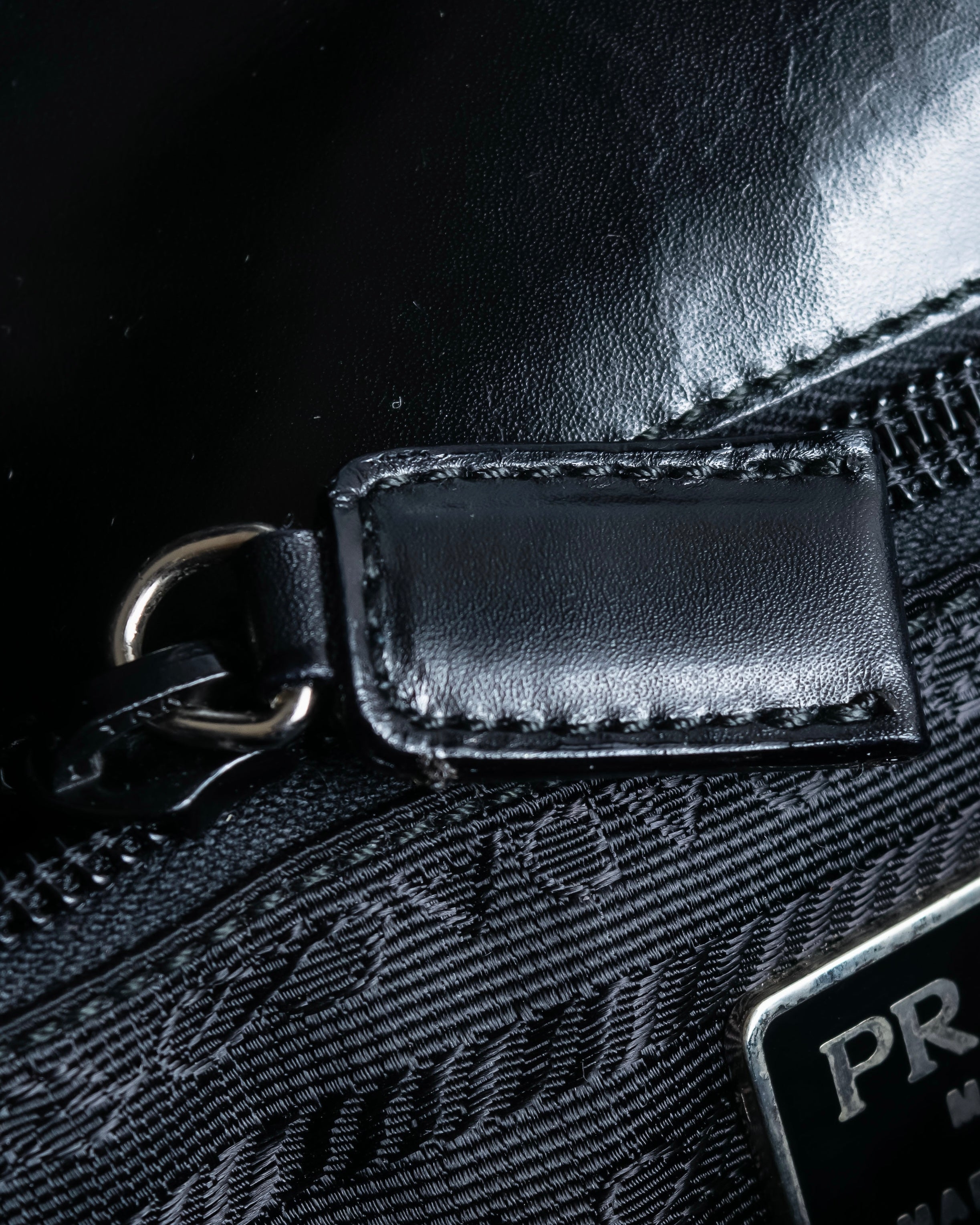 "PRADA" Structured top handle leather bag