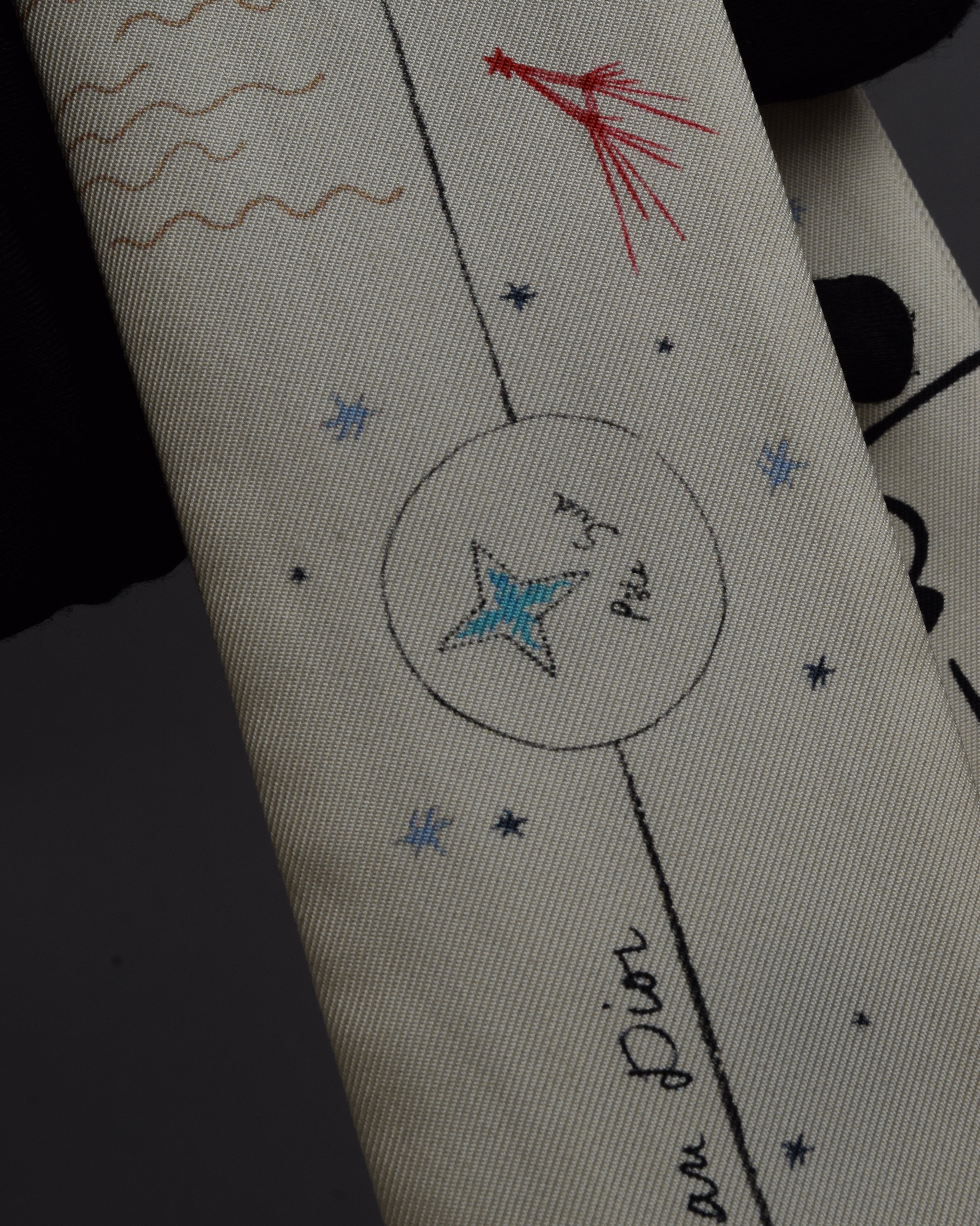 "Christian Dior" Dior Explore allegorical motif twilly mitzah scarf