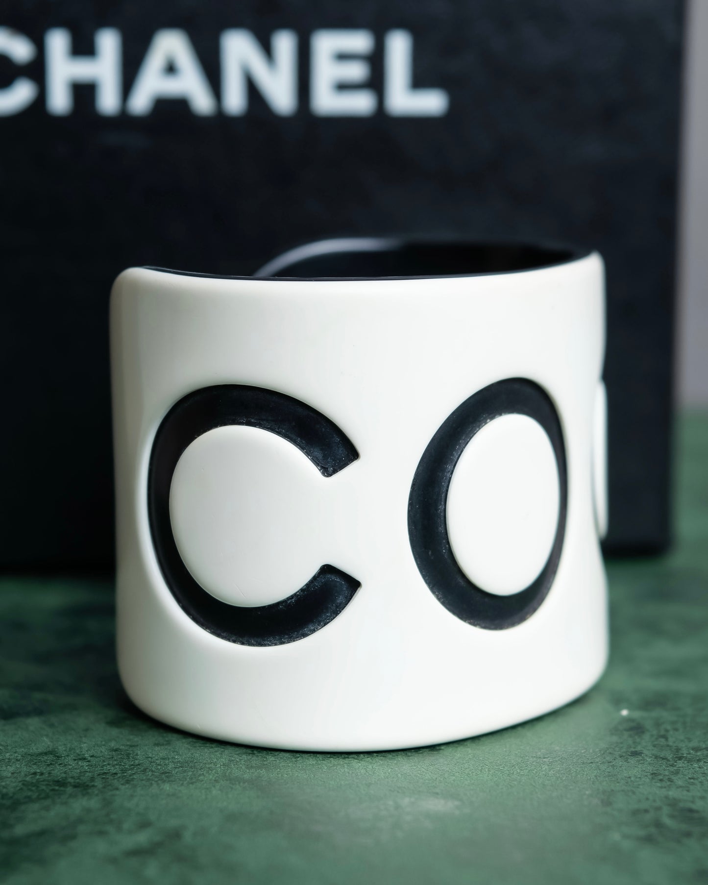 "CHANEL" COCO mark spell engraved bangle