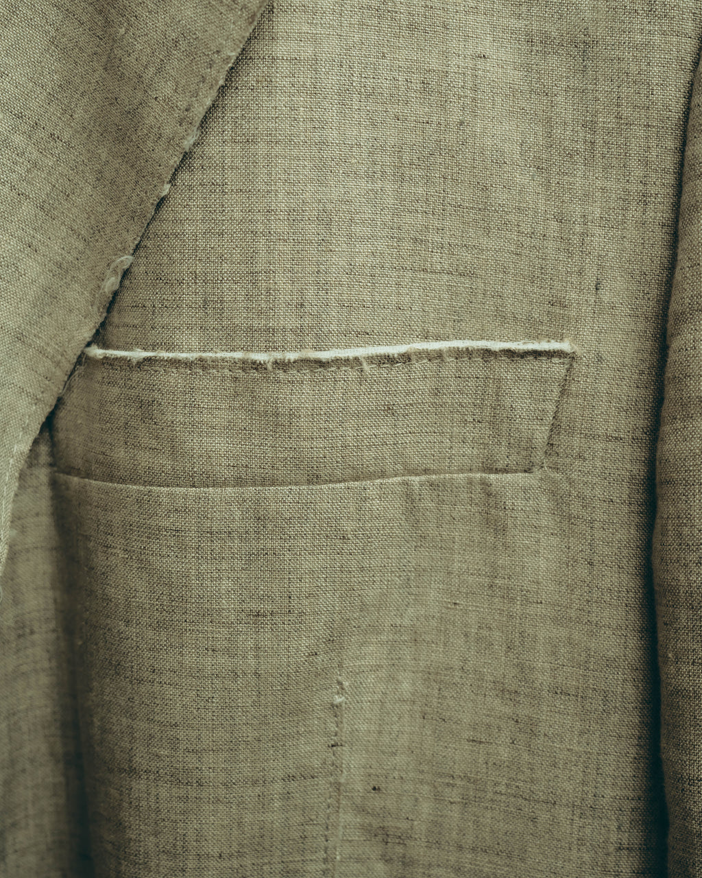 -SPECIAL- “Maison Martin Margiela” 2014SS raw-edge linen tailored jacket