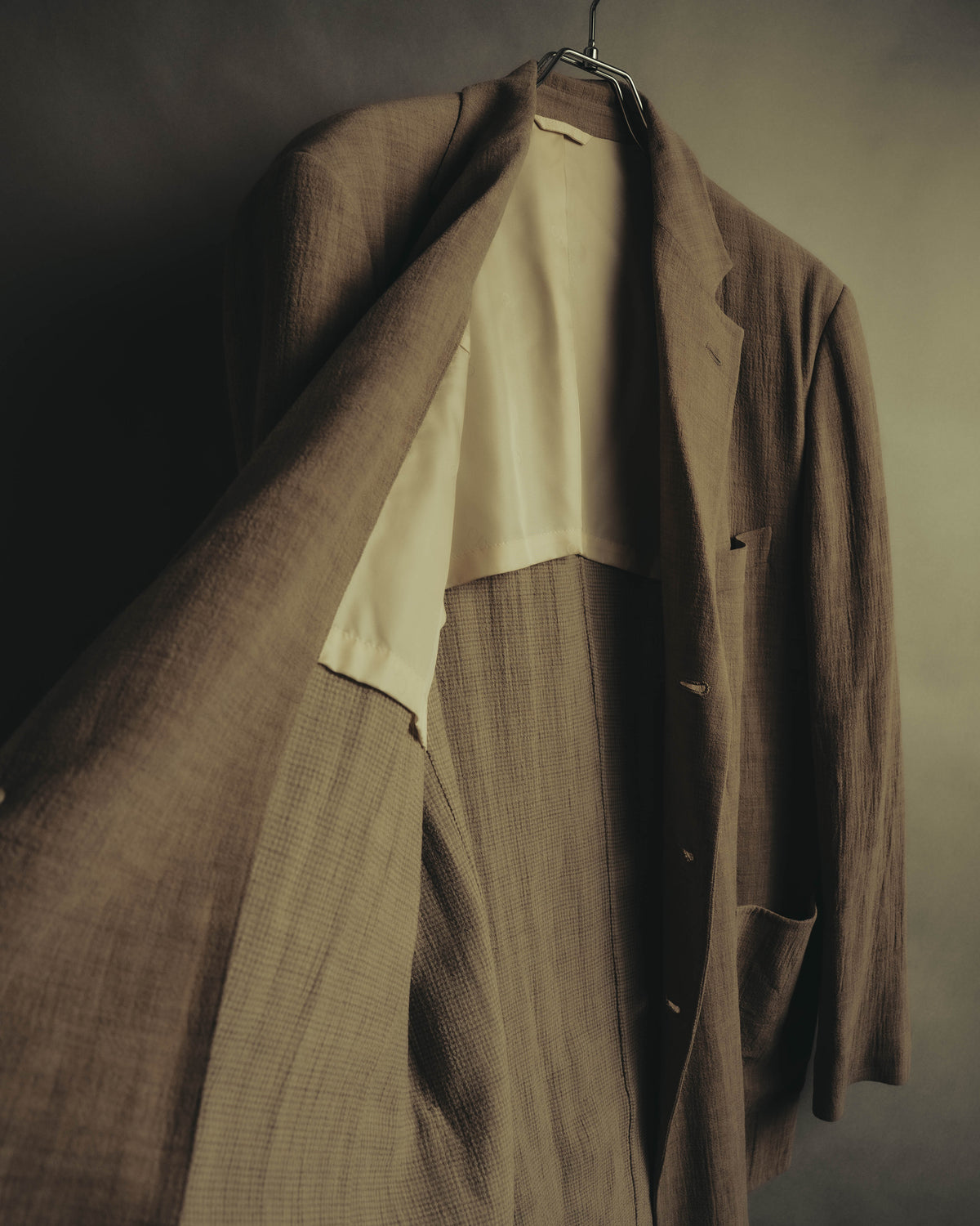 “Christian Dior” 90’s-00’s Fine-check wool three-button tailored jacket