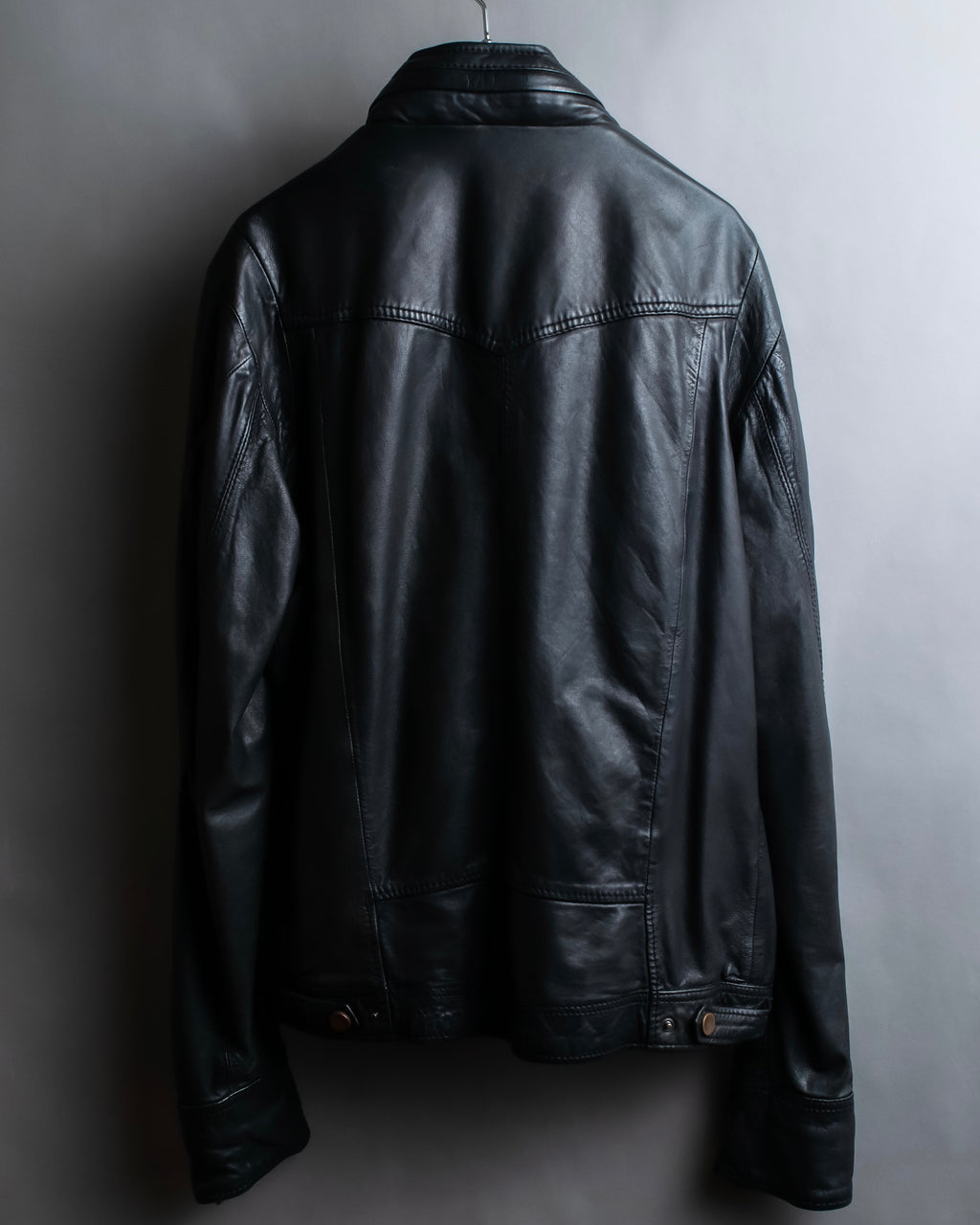 "DIESEL" Oversized stand collar lamb leather jacket