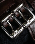 "Vintage intrecciato double buckle leather bracelet"
