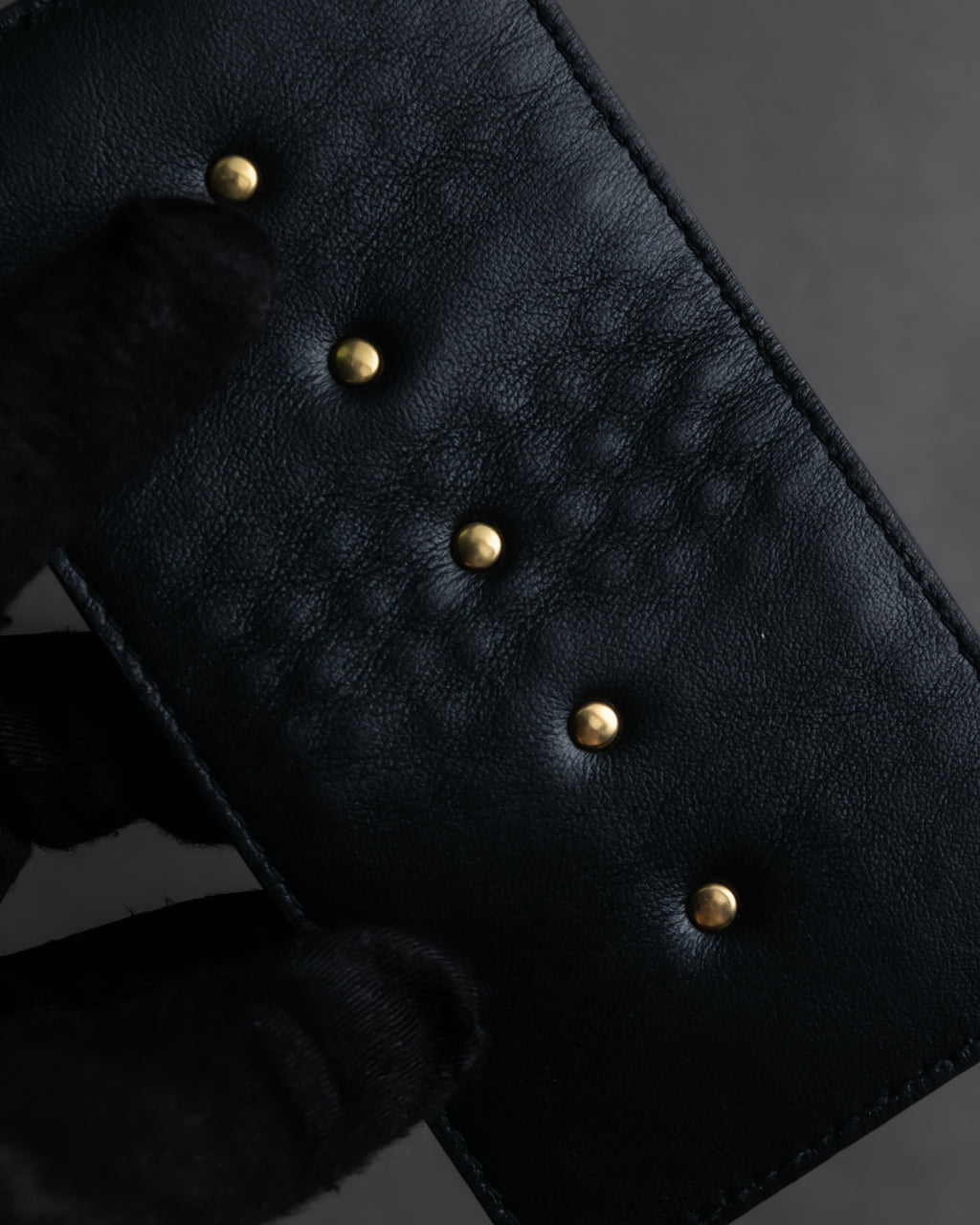 "Dior" Pearl＆gold stud design leather brace