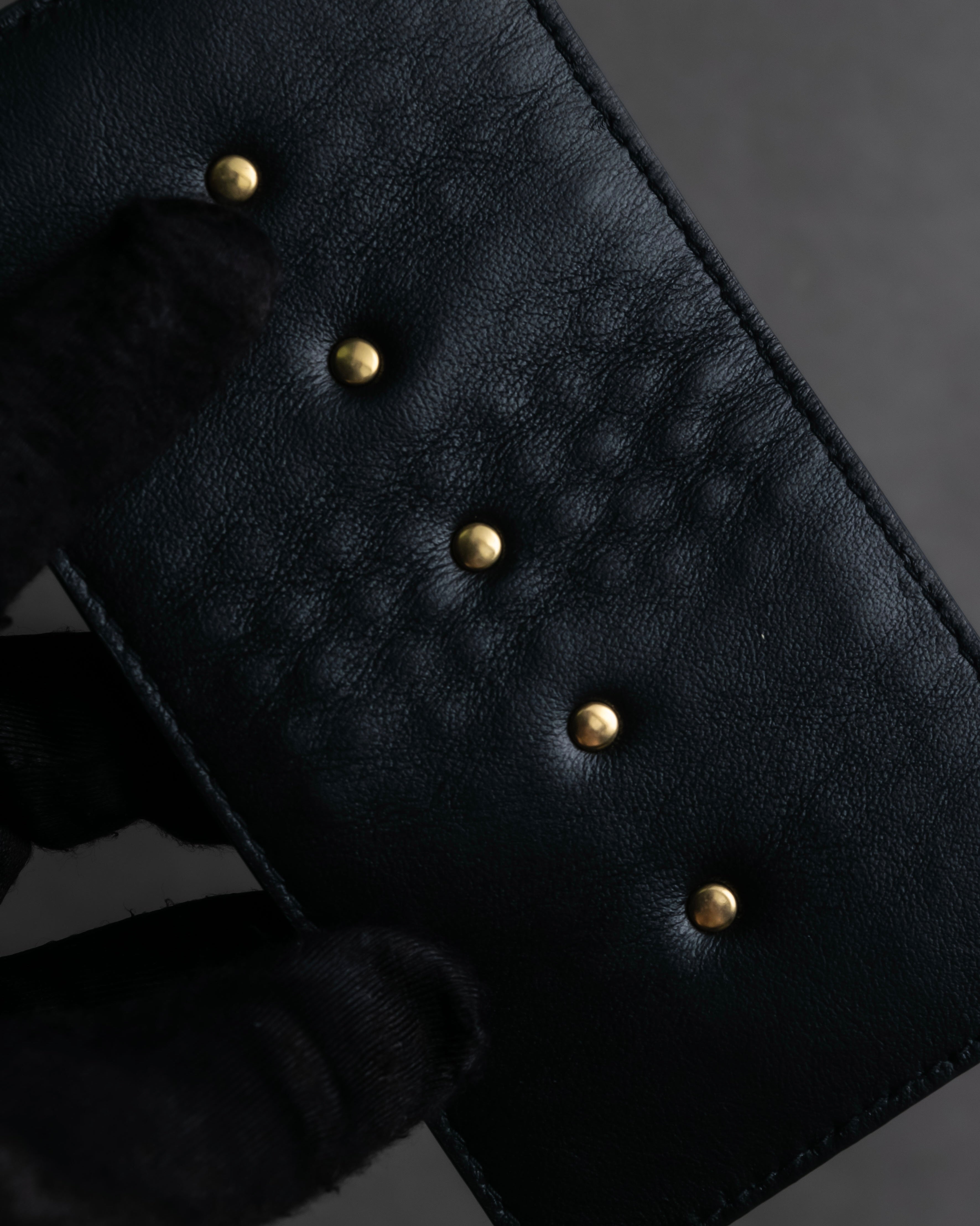 "Dior" Pearl＆gold stud design leather brace