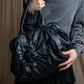 "VALENTINO" pleated gather design nappa leather one shoulder bag