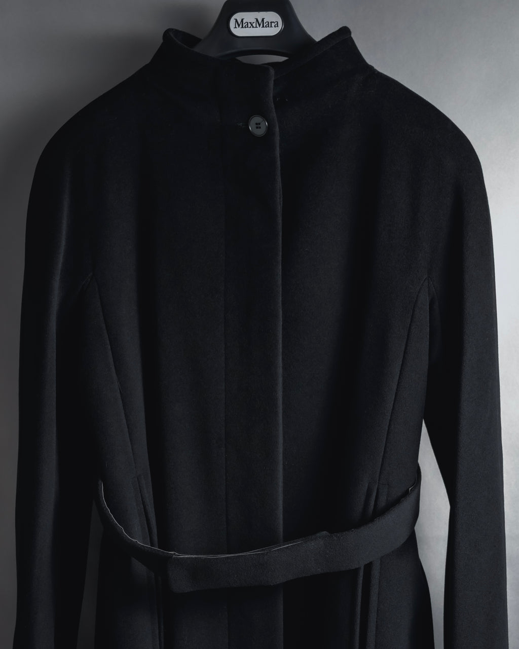 "Max Mara" 90’s-00’s Stand collar belted coat