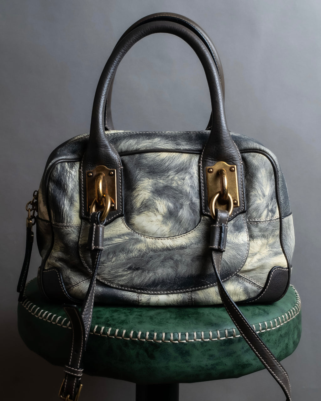 "DOLCE &amp; GABBANA" Miss edge series calf leather 2 way bag