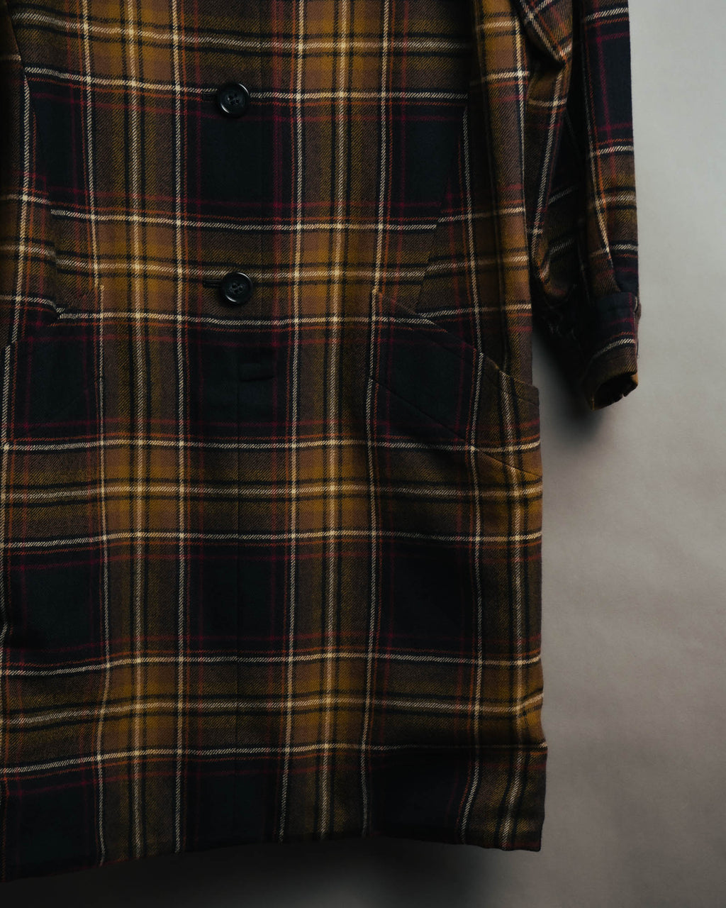 "Yves Saint Laurent" 80's-90's Plaid wool coat dress