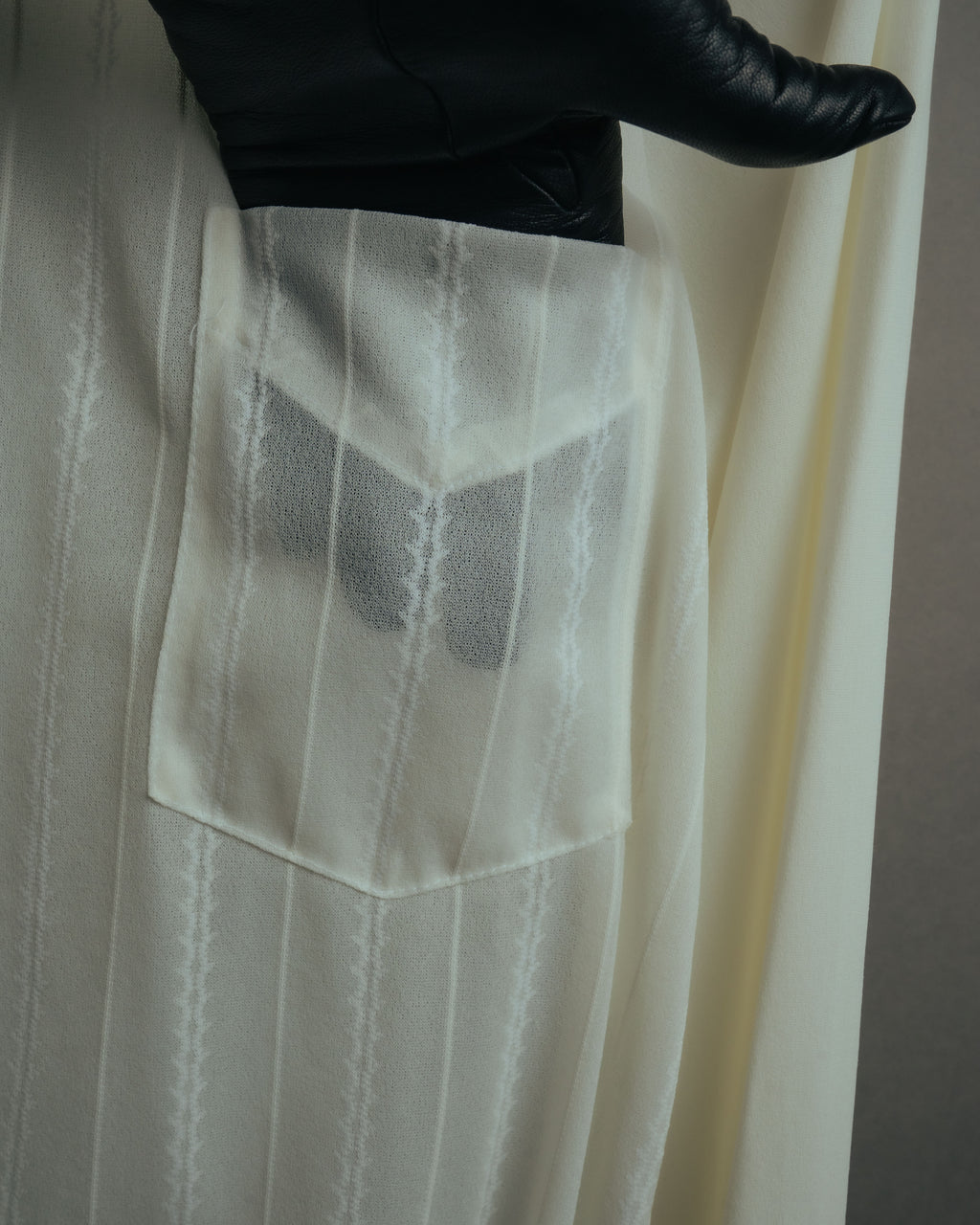 -MOOD Vintage Collections- 70’s-80’s Sheer stripe long point collar shirt