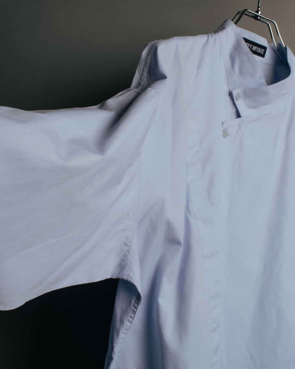 “ISSEY MIYAKE” 90’s-00’s Asymmetric stand collar cotton shirt