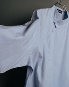“ISSEY MIYAKE” 90’s-00’s Asymmetric stand collar cotton shirt