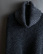 "DOLCE & GABBANA" Poncho silhouette waffle knit pullover