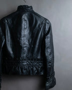 "RED VALENTINO" Gather design lamb leather jacket